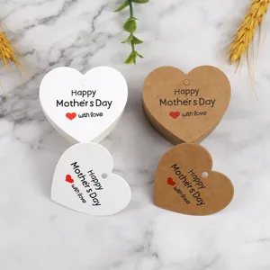 Heart-shaped Mother's Day gift tags and paper cards with warm festival blessing print.