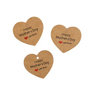 Heart-shaped kraft paper gift tags for Mother's Day decoration and blessing display.