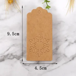 Kraft paper Christmas gift tags with snowflake design, perfect for holiday wrapping and decor.