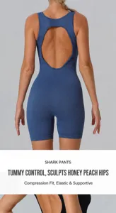 Combi-short de Yoga Sans Coutures Femme Haute Élasticité Romper Fitness Entraînement Vêtement Sport