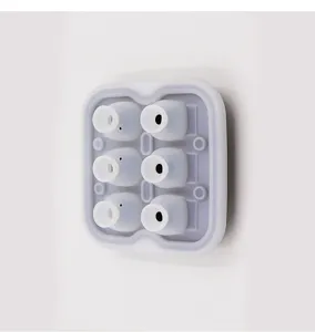 Grijs 6-holte siliconen ijsblokjesvorm creatieve schedel mal voor keuken bar tool