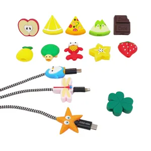 Silikon niedlich Cartoon Kabel Schutz Set, Frucht Tier Insekt Form Anti-Bruch Draht Wickler.
