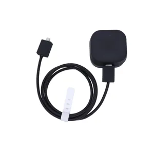 Protective silicone case and braided cable winder set for UK 20W charger, black design.