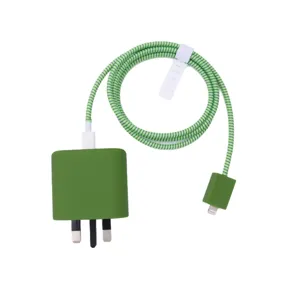 UK Stecker Schutzhuelle und Kabelwickler Set, minimalistische Silikon Huelle fuer Ladegerät.