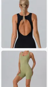 Combinaison sportive sans coutures pour femme, barboteuse de yoga fitness extensible training.