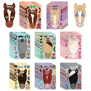 Set di Adesivi Educativi DIY per Bambini Fogli di Adesivi di Animali di Cartoni Animati per Quaderno Custodia per Telefono