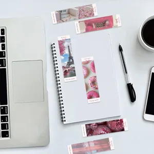 Pink aesthetic bookmarks set, romantic girl style cute book markers for reading, 30 pieces.