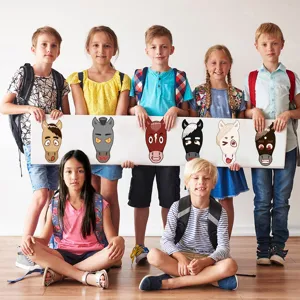 Bambini cartone animato cavallo viso che cambia adesivi DIY decorativi giocattoli.