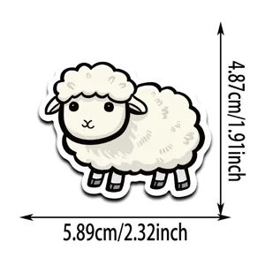 Mignon mouton de dessin animé étanche autocollant pour bagages et journal DIY décoration détail.