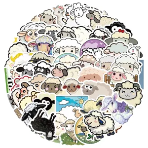 56pcs Mignon Dessin Animé Mouton Stickers Étanches Autocollants pour Valise Carnet DIY