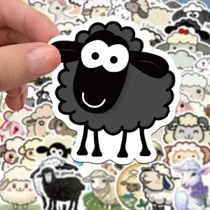 Mignons autocollants mouton de dessin animé étanches pour valise journal déco DIY