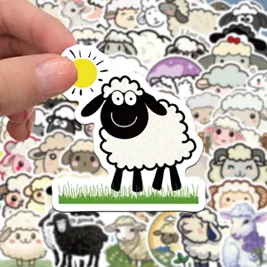 Adhésifs mignons de mouton de dessin animé autocollants imperméables pour bagage journal