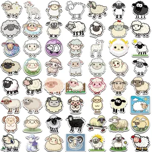 56pcs mignons autocollants etanche mouton dessin anime pour decoration de valise