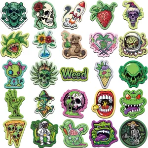 Paquete de pegatinas de grafiti de dibujos animados verdes góticos, calcomanía impermeable DIY.