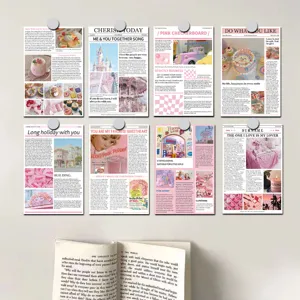 Pink Memory Decorative Cards Postcards Wall Art For Girl Bedroom Dorm Aesthetic Room Decor