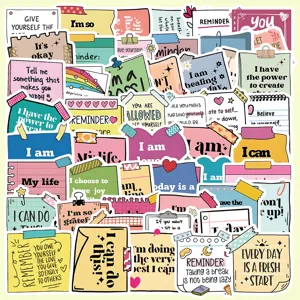 50 Stk. positive Affirmation Aufkleber wasserdichte motivierende Schreibwaren Sticker.