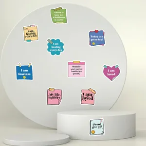 Wasserdichte positive Zitat Sticker für Tagebuch und Schreibwaren. Süße Notiz-Designs.
