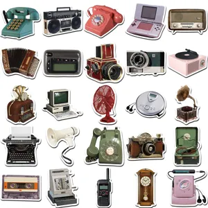 Pegatinas impermeables de dispositivos electronicos vintage estilo retro papeleria