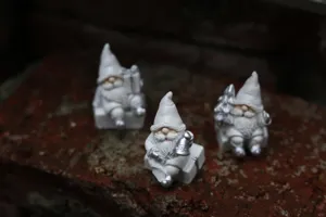 Ensemble de figurines gnome Santa en résine blanche, décoration de table de fête de Noël.