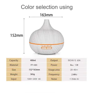 Specifications of the 400ml wood grain onion aroma diffuser