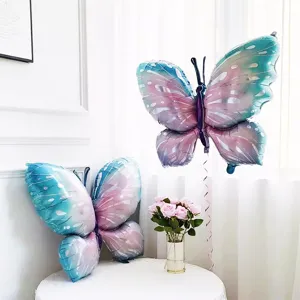 Grands ballons en aluminium papillon pastel pour décoration de fête d'anniversaire et de mariage