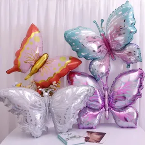 Ballons en aluminium papillon colorés pour décoration de fête anniversaire