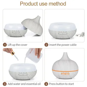 Detailed step-by-step usage guide for the 400ml onion-shaped aromatherapy diffuser device