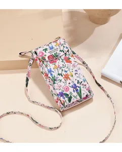 Bloemenprint verticale crossbody telefoon tas vrouwen minimalistische schoudertas stijl