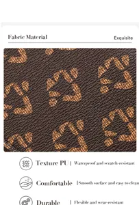 Bruine PU lederen retro monogram tas detail, waterdicht, krasbestendig en zeer duurzaam.