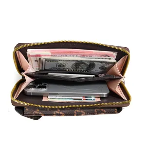 Dames Verticale PU Leren Mobiele Telefoontas Stijlvolle Bedrukte Crossbody Schouder Portemonnee Multifunctionele Telefoontas