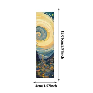 Dreamy scenery bookmark with artistic landscape illustration, perfect for reading.