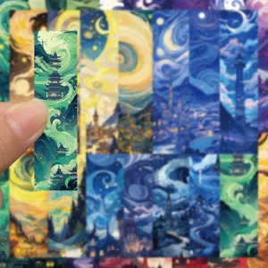 Dream series aesthetic scenery bookmark set, beautiful art illustration paper for reading.