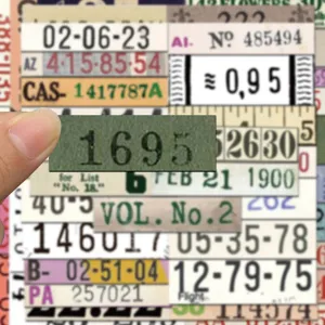 Autocollants de tickets de numéros vintage pour journal, papeterie étanche pack de stickers