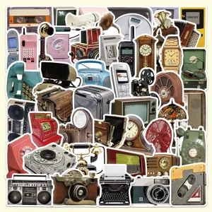 50pcs pegatinas dispositivos electrónicos retro vintage tech diario pegatina impermeable