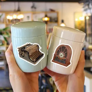 Pegatinas de dispositivos electrónicos retro para diario, impermeables, 50 pack.
