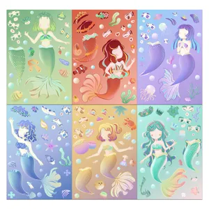 Colorful cute cartoon mermaid sticker sheets DIY decorative sets for journaling and phone