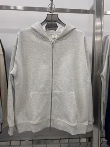 Premium heavy fleece zip-up hoodie for men and women, casual solid color hooded sweatshirt.