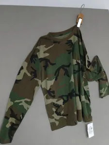 Mens camouflage long sleeve crewneck t-shirt casual loose cotton couple top streetwear