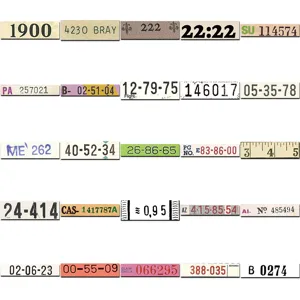 Autocollants de numéros rétro vintage étiquettes de billets pour carnet papeterie DIY