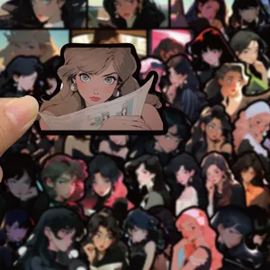 Vintage retro anime character stickers for journaling, luggage, laptop, and phone case decoration.