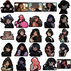 Retro anime style character stickers aesthetic waterproof vinyl decals for laptop phone case