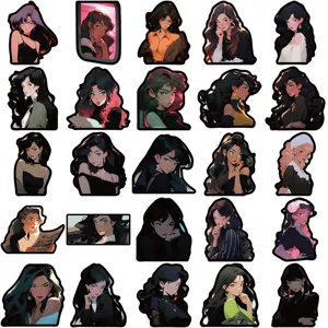 50pcs retro anime aesthetic girl stickers for journal, laptop and phone case decor