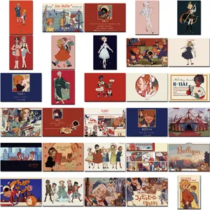 Vintage American magazine style sticker set retro journal decoration waterproof decals