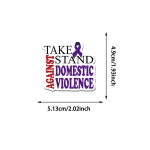Adesivo sensibilizzazione violenza domestica impermeabile nastro viola laptop decoro