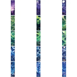 30pcs dream starry night landscape bookmarks set, beautiful art book markers for reading.