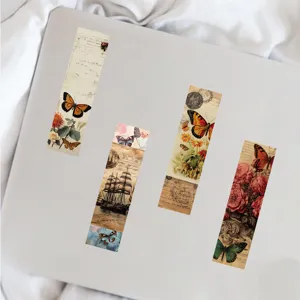 Vintage butterfly bookmark stickers aesthetic botanical floral stationery set for book lovers.