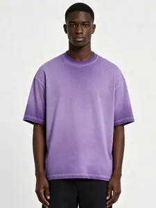 Men's vintage wash heavy cotton drop shoulder short sleeve t-shirt casual loose top