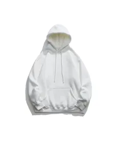 Sudadera con capucha blanca pesada de felpa hombre oversize streetwear pullover casual