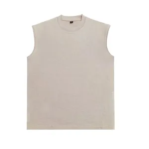Heavyweight sleeveless tank top men women vintage hip hop loose cotton athletic workout gym shirt