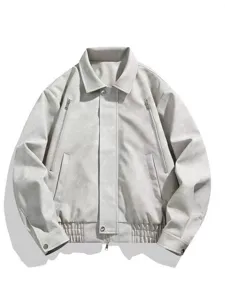 Veste en cuir PU rétro pour homme veste de moto décontractée streetwear vintage haut